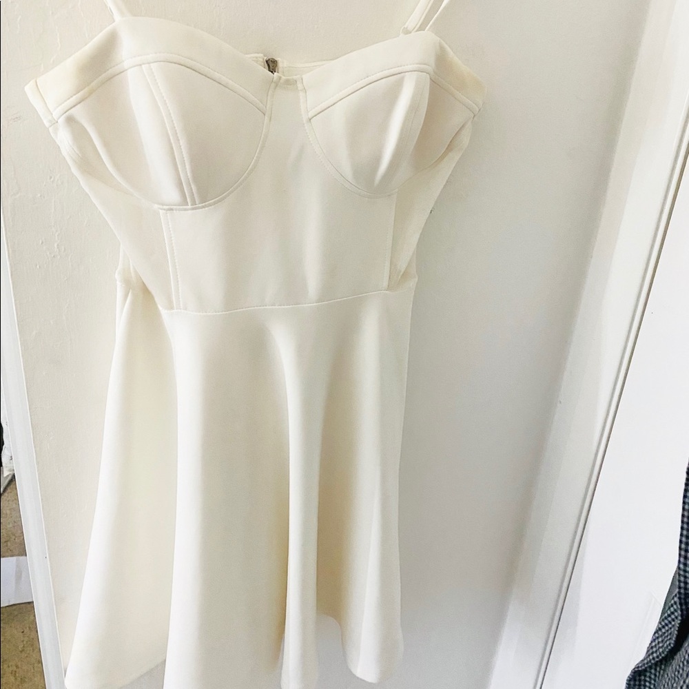 Super cute medium strap white mesh dress from bebe